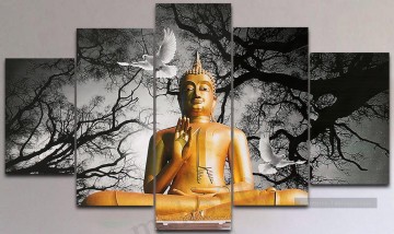 Bouddhisme de Bouddha et de Pigeon Peinture à l'huile